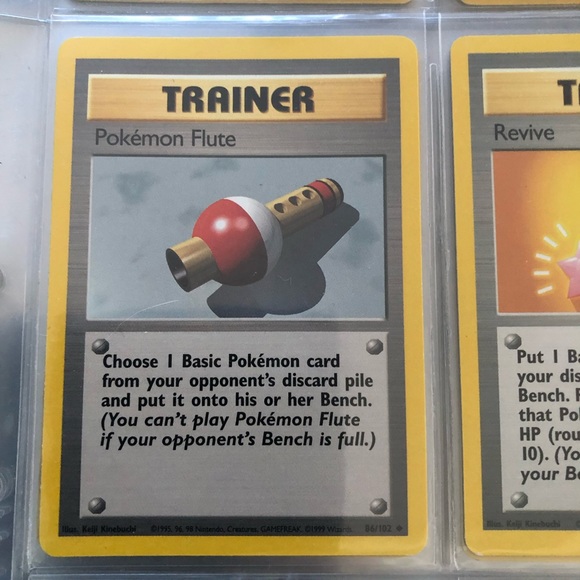 1990’s rare vintage Pokemon Flute Trainer Pokémon card 86/102 - Picture 1 of 2